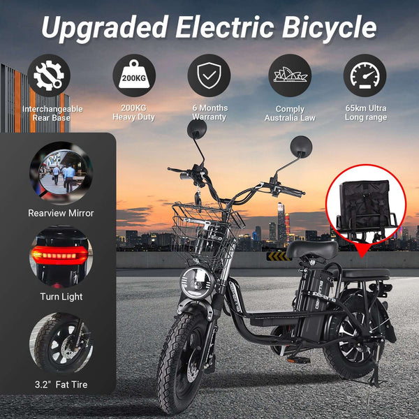Upgraded 800W Electric Bicycle by USOR - Australian Electronic Mobility Device Store