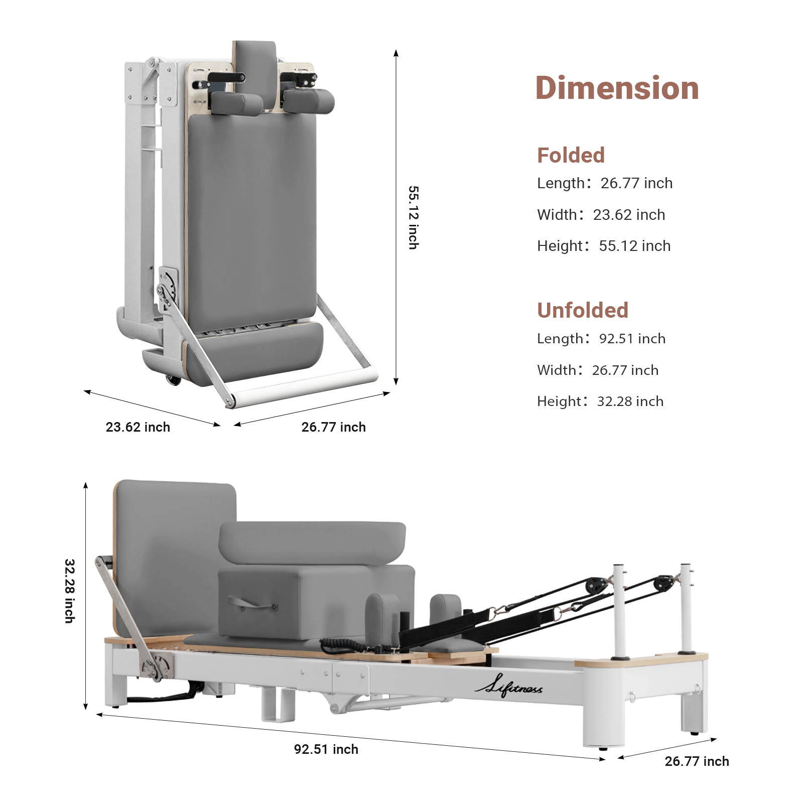 Foldable Pilates Reformer by USOR - Australian Sport & Fitness Store