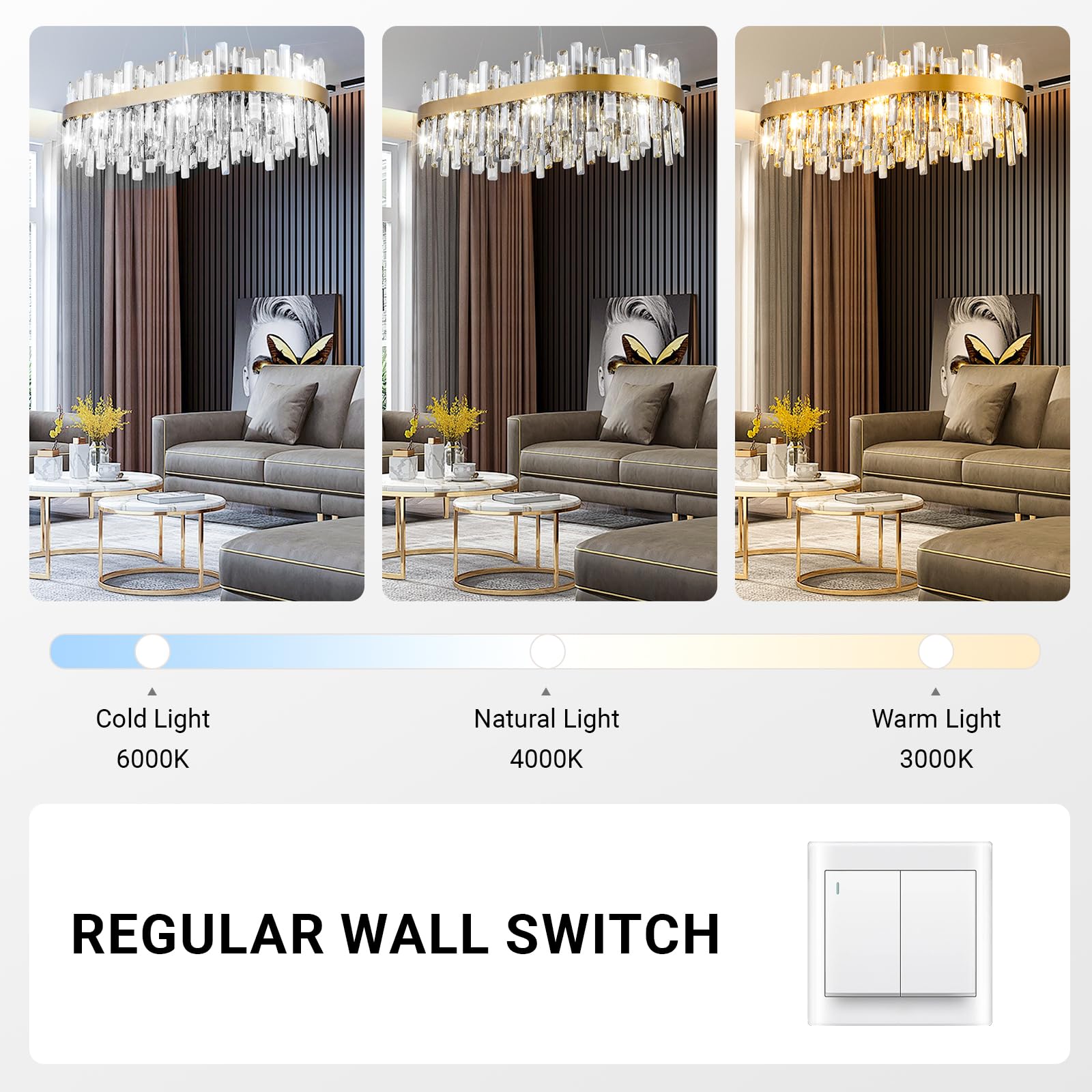 Modern Gold K9 Crystal Chandelier 12-Light Oval Pendant CL-ICCO
