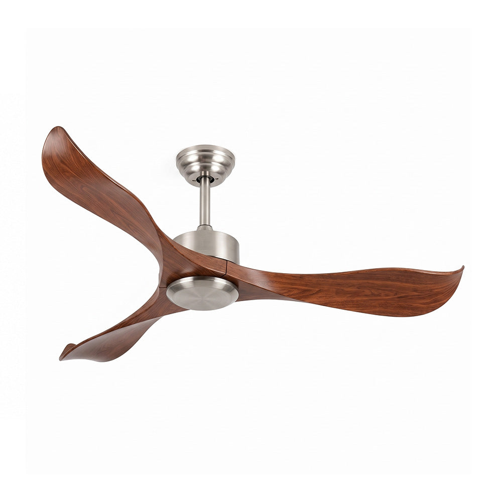 Silver&Brown Ceiling Fan 52" Remote 3 ABS Blades Timer CF-5214