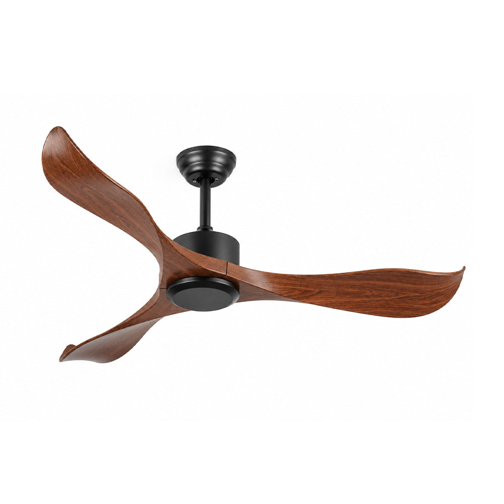 52" Black&Brown Ceiling Fan Remote Control 3 ABS Blades Timer CF-5212