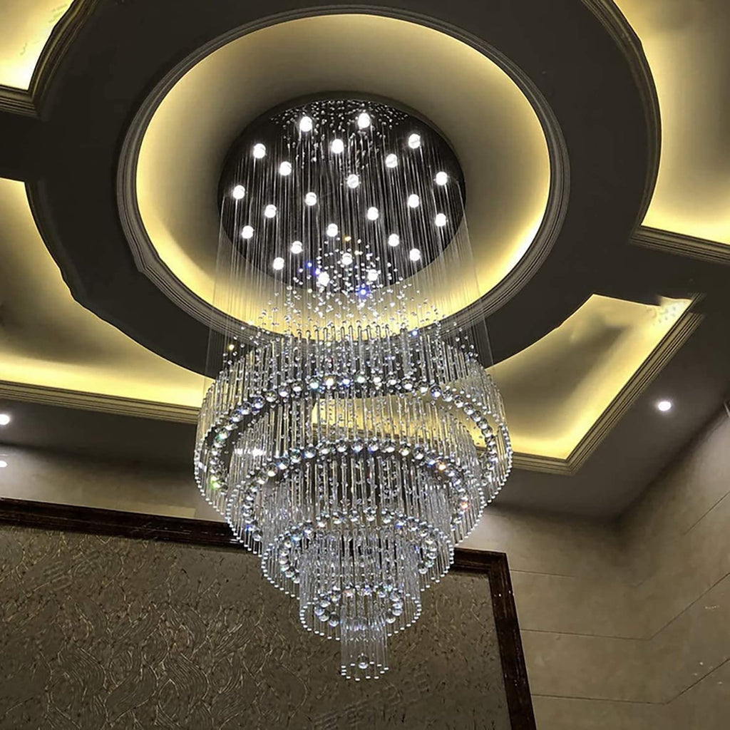 High Ceiling Chandelier Crystal Raindrop Chandeliers Staircase Large Chandelier