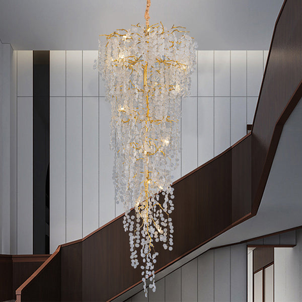 Luxury Crystal Tree Branches Chandelier 20-Lights Staircase Chandelier 180cm