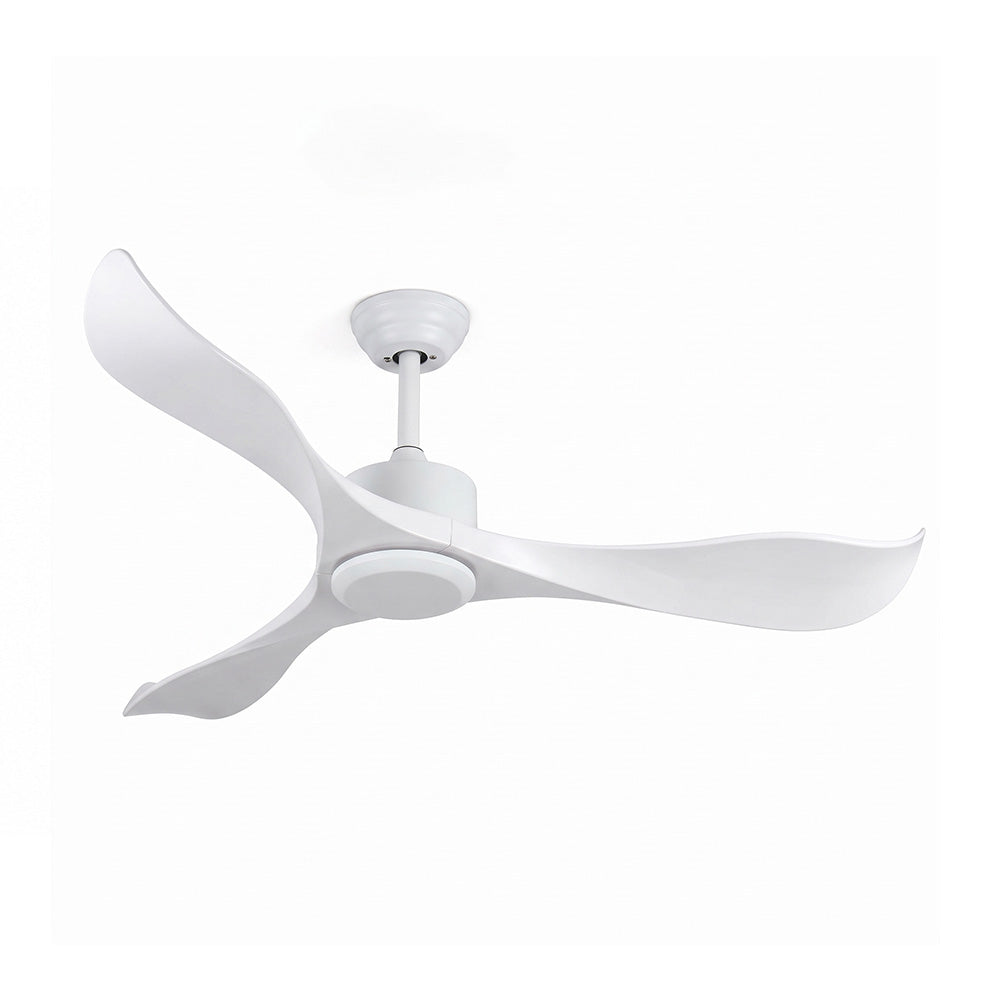 52" Pure White Ceiling Fan Remote Control 3 ABS Blades Timer CF-5216