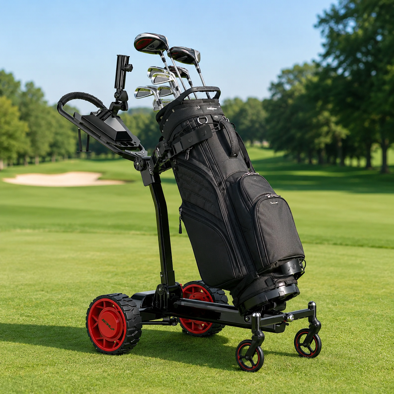 Follow Me Electric Golf Cart Buggy Remote Control Foldable Trolley 500W