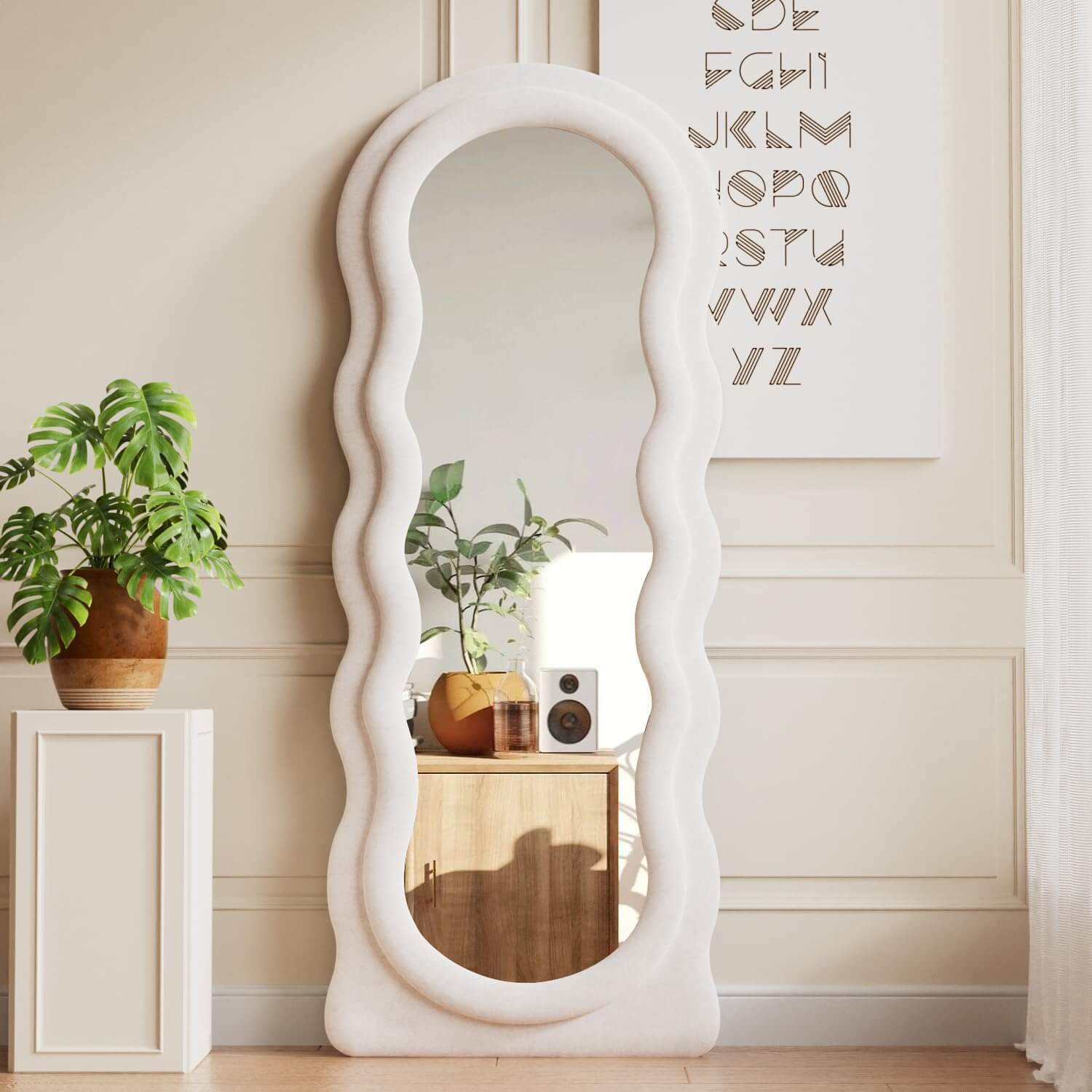 160x60cm Elegance Curvy Full Length Mirror by USOR - Australian Furniture & Homeware Store