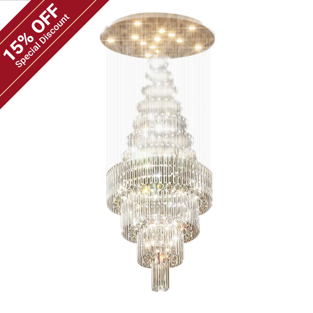 High Ceiling Crystal Raindrop Chandelier by USOR - Australian Chandelier Store