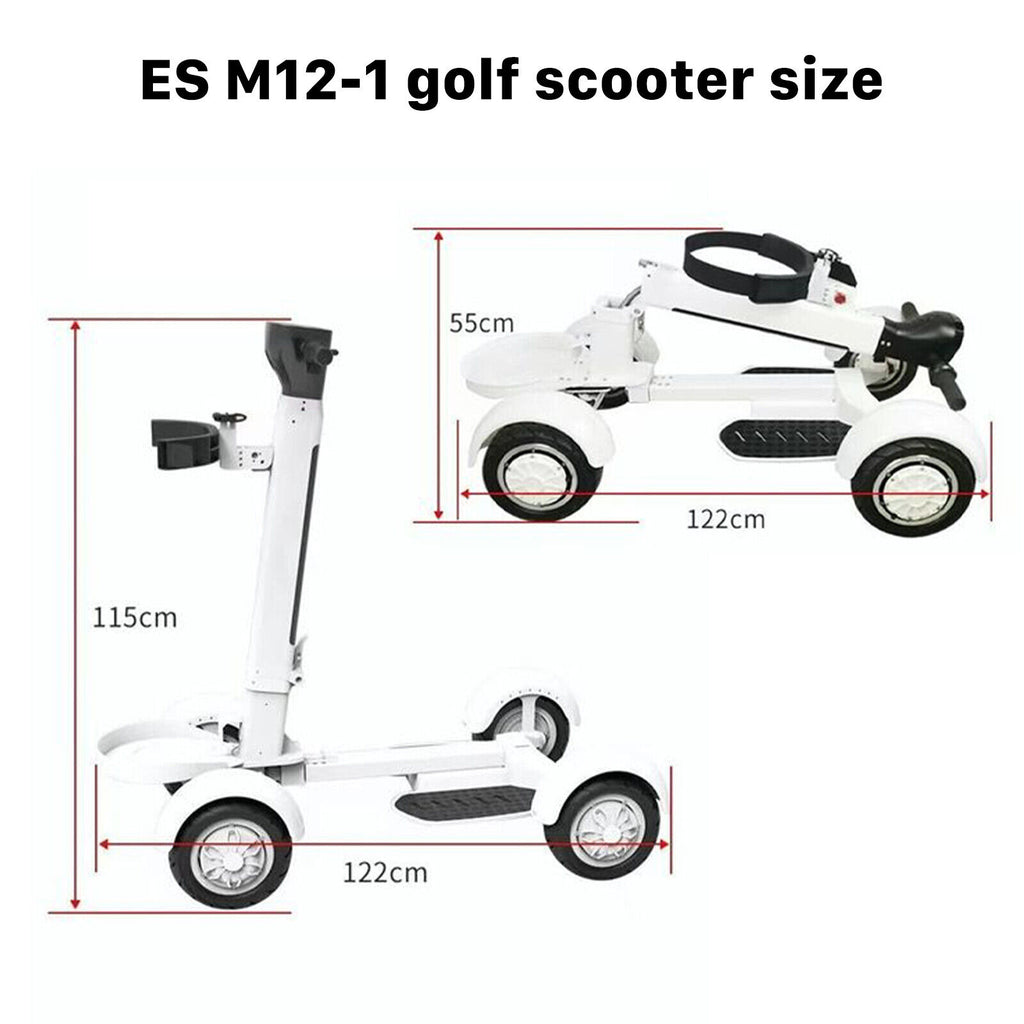 Foldable Sit & Ride Electric Golf Scooter Added Seat And Sunshade