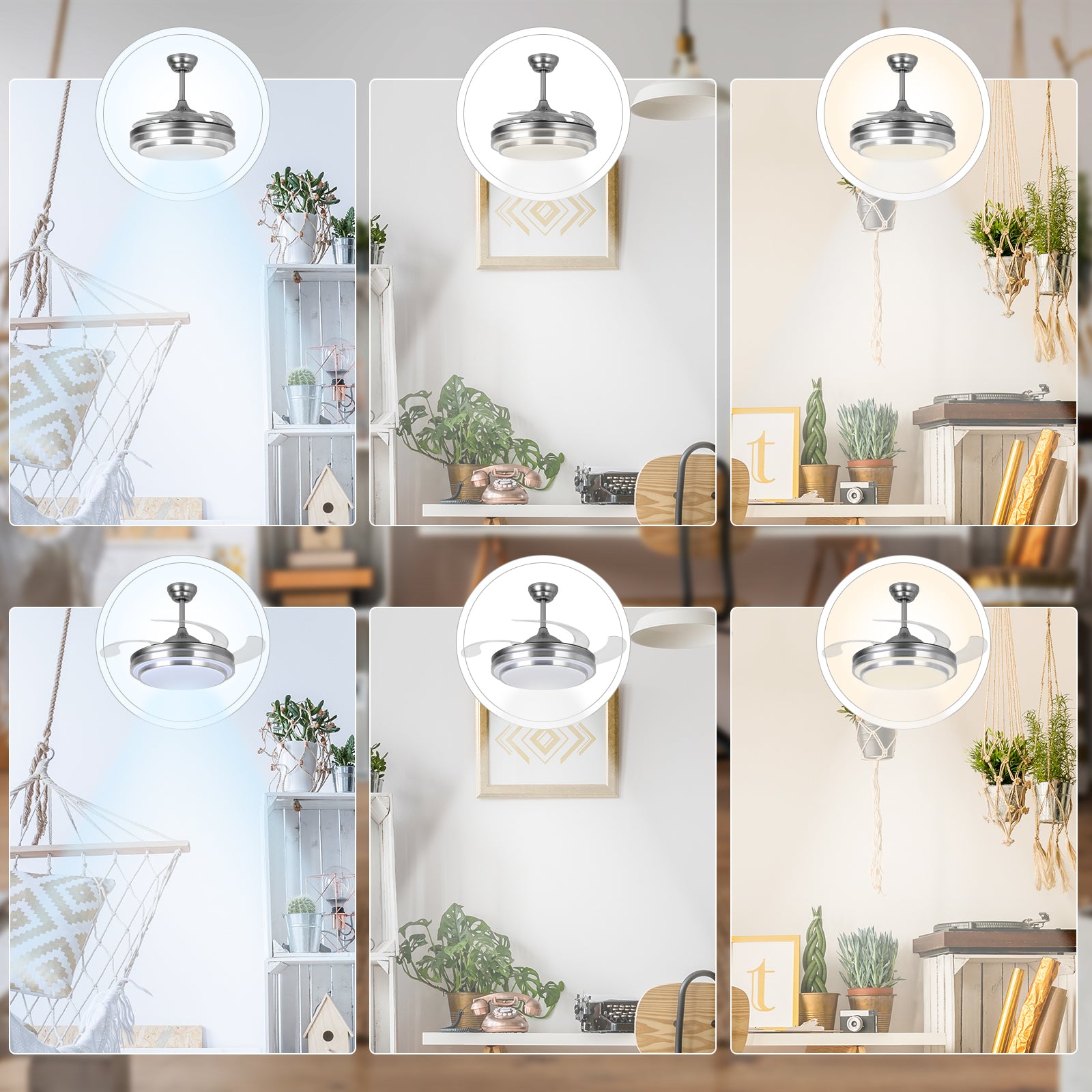 42'' Modern Silver Ceiling Fan with Light & Remote Control by USOR - Australian Ceiling Fan Store