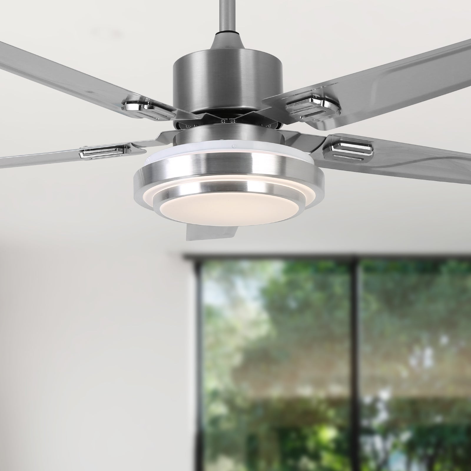 52'' Modern Silver Ceiling Fan with Light & Remote Control by USOR - Australian Ceiling Fan Store