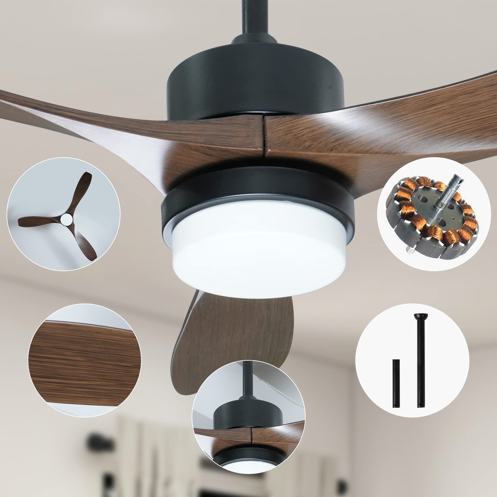 56" Ceiling Fan with Light with Light by USOR - Australian Chandelier Store