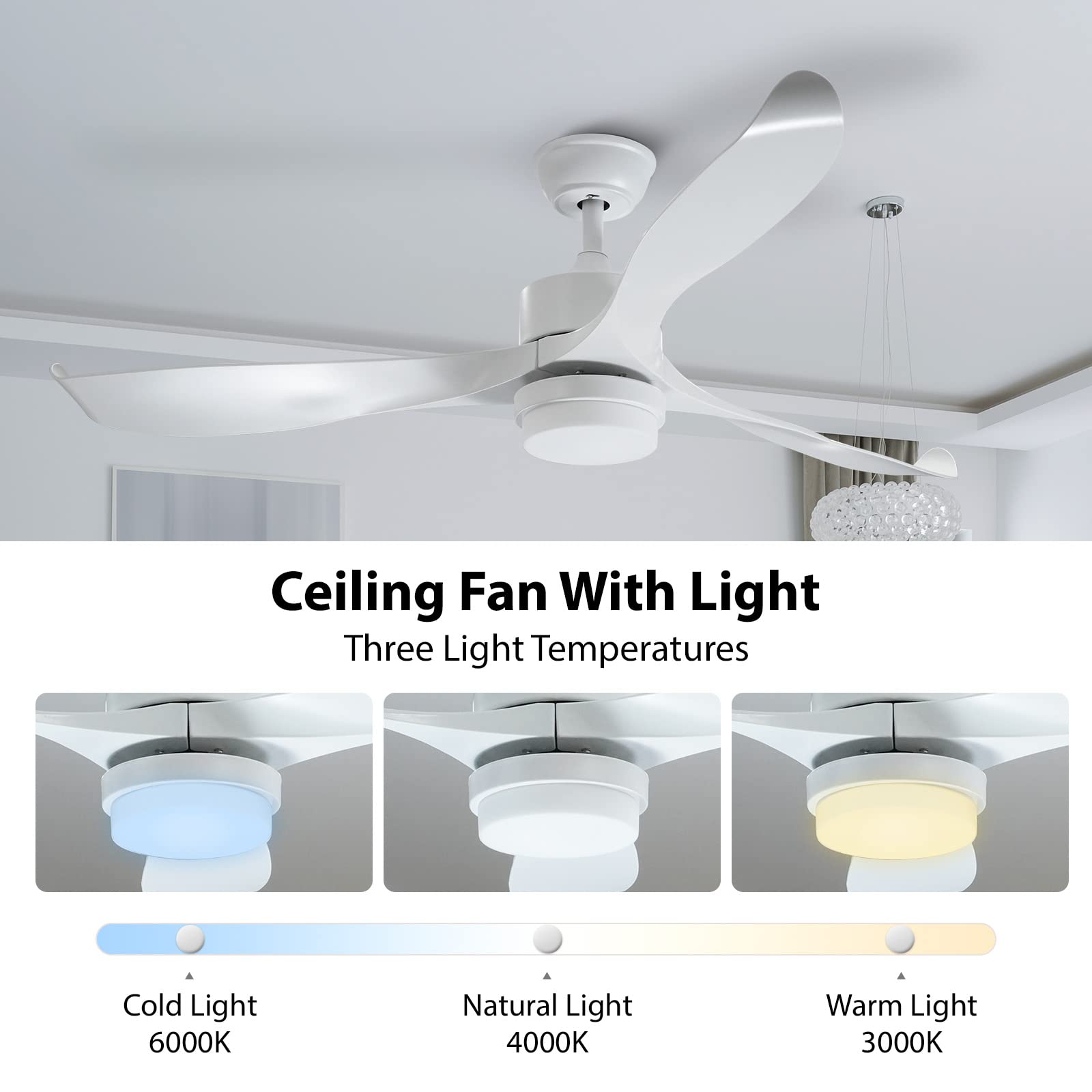 56'' Ceiling Fan with Light by USOR - Australian Chandelier Store