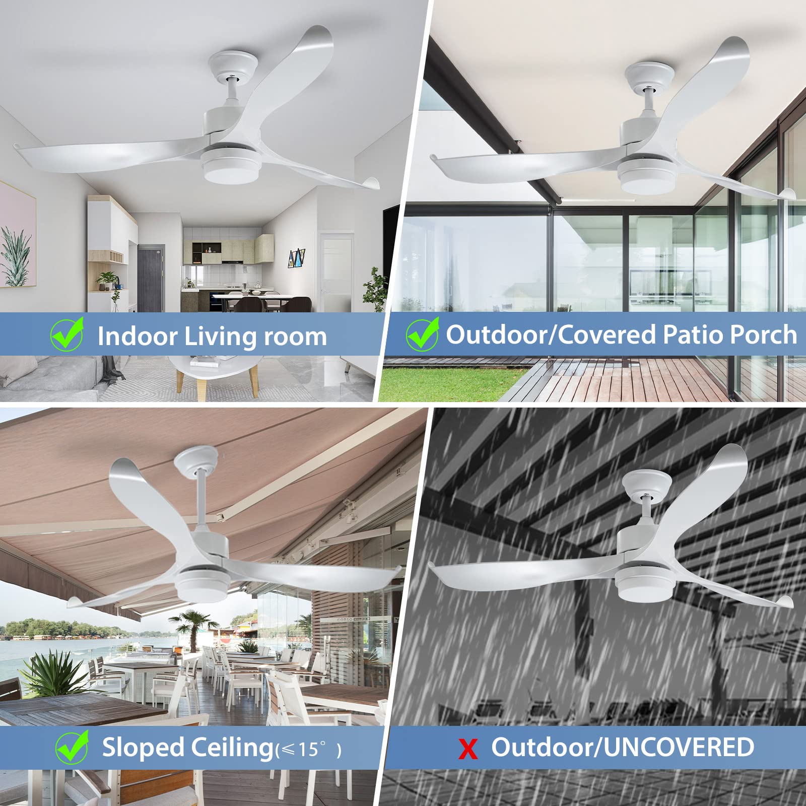 56'' Ceiling Fan with Light by USOR - Australian Chandelier Store