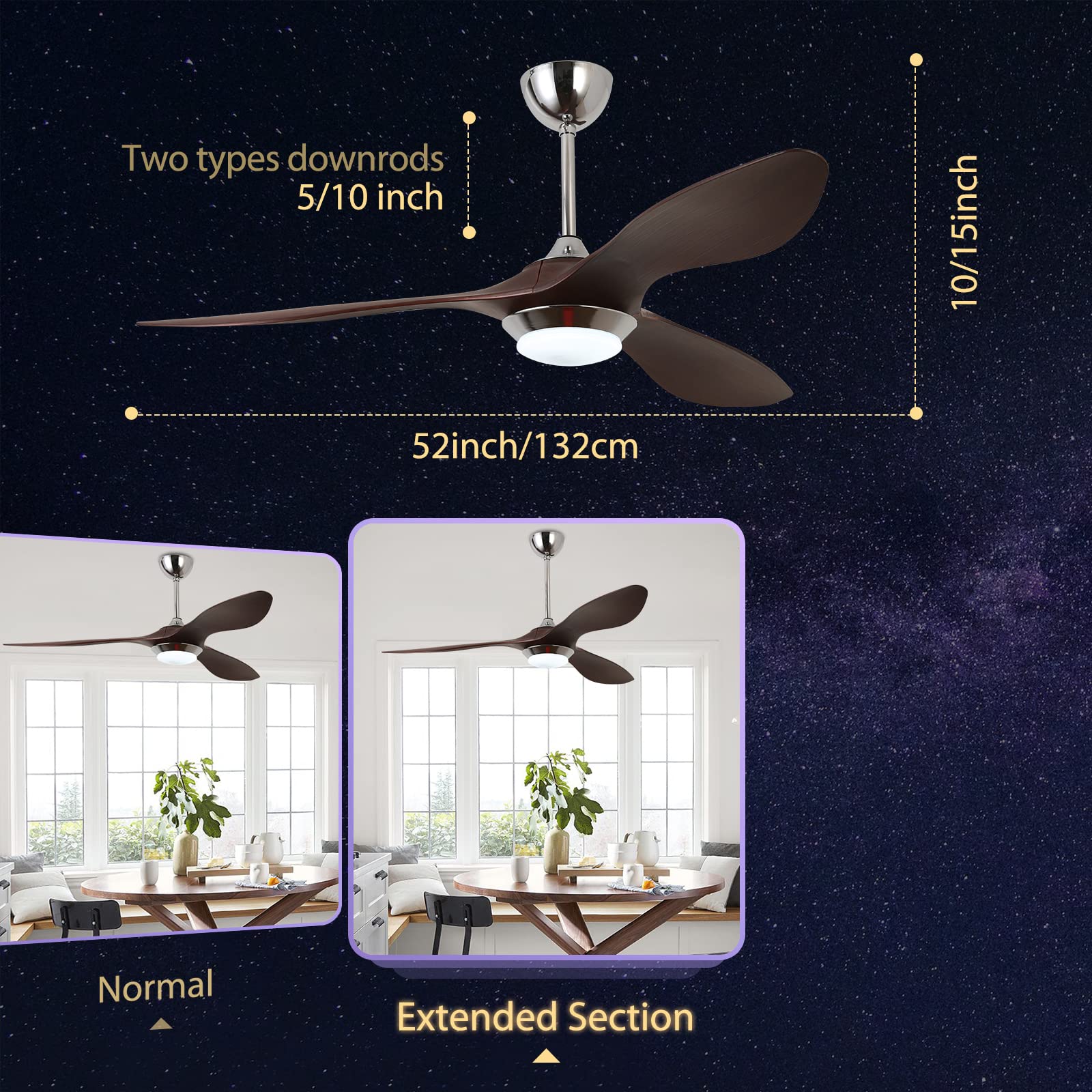 52'' Ceiling Fan with Light by USOR - Australian Ceiling Fan Store