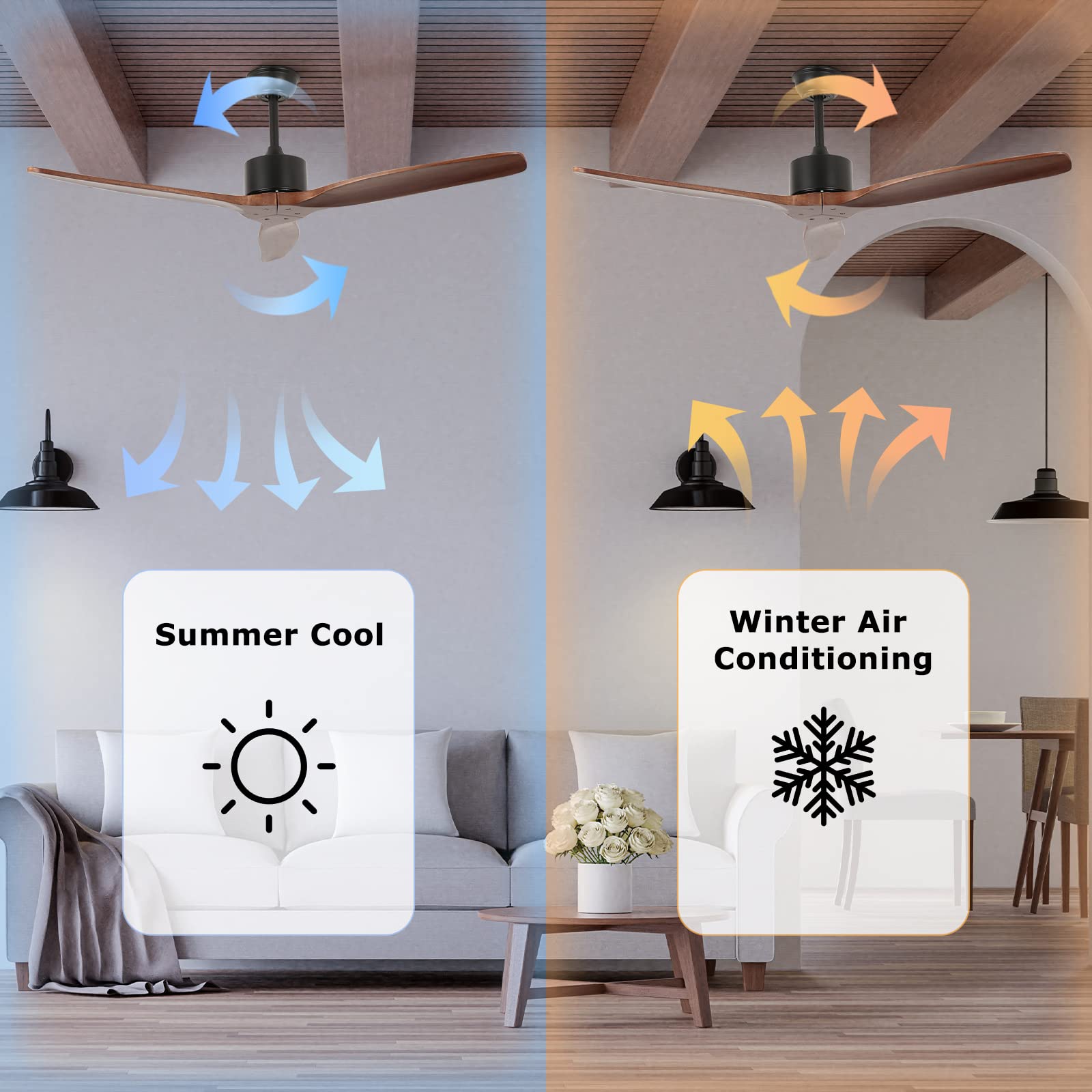 3 Wood Blades Ceiling Fan by USOR - Australian Ceiling Fan Store