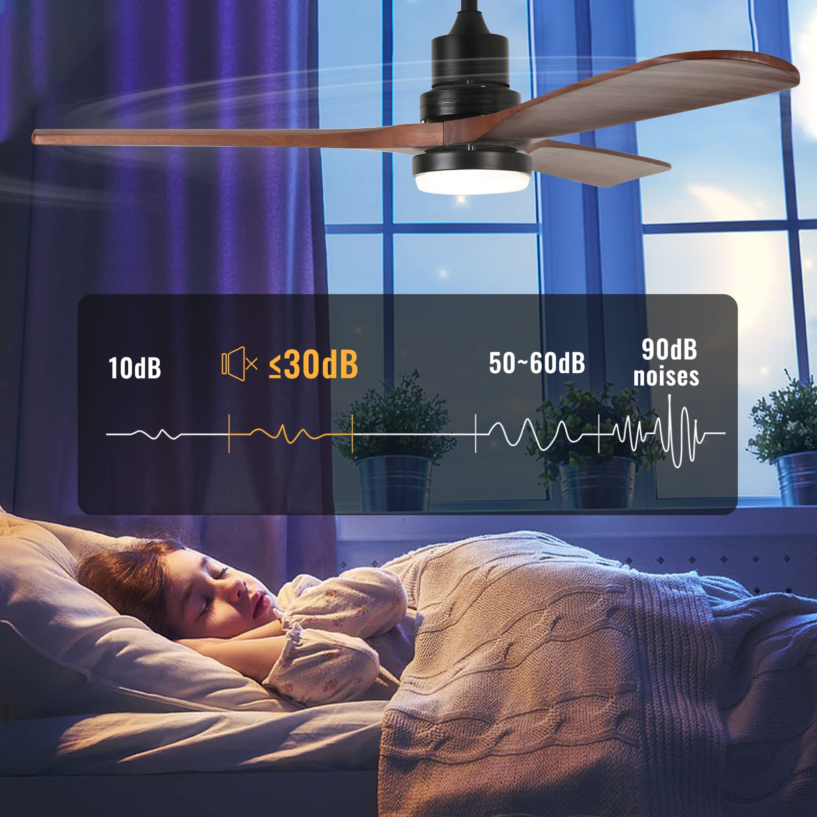 52'' Ceiling Fan with Light by USOR - Australian Chandelier Store