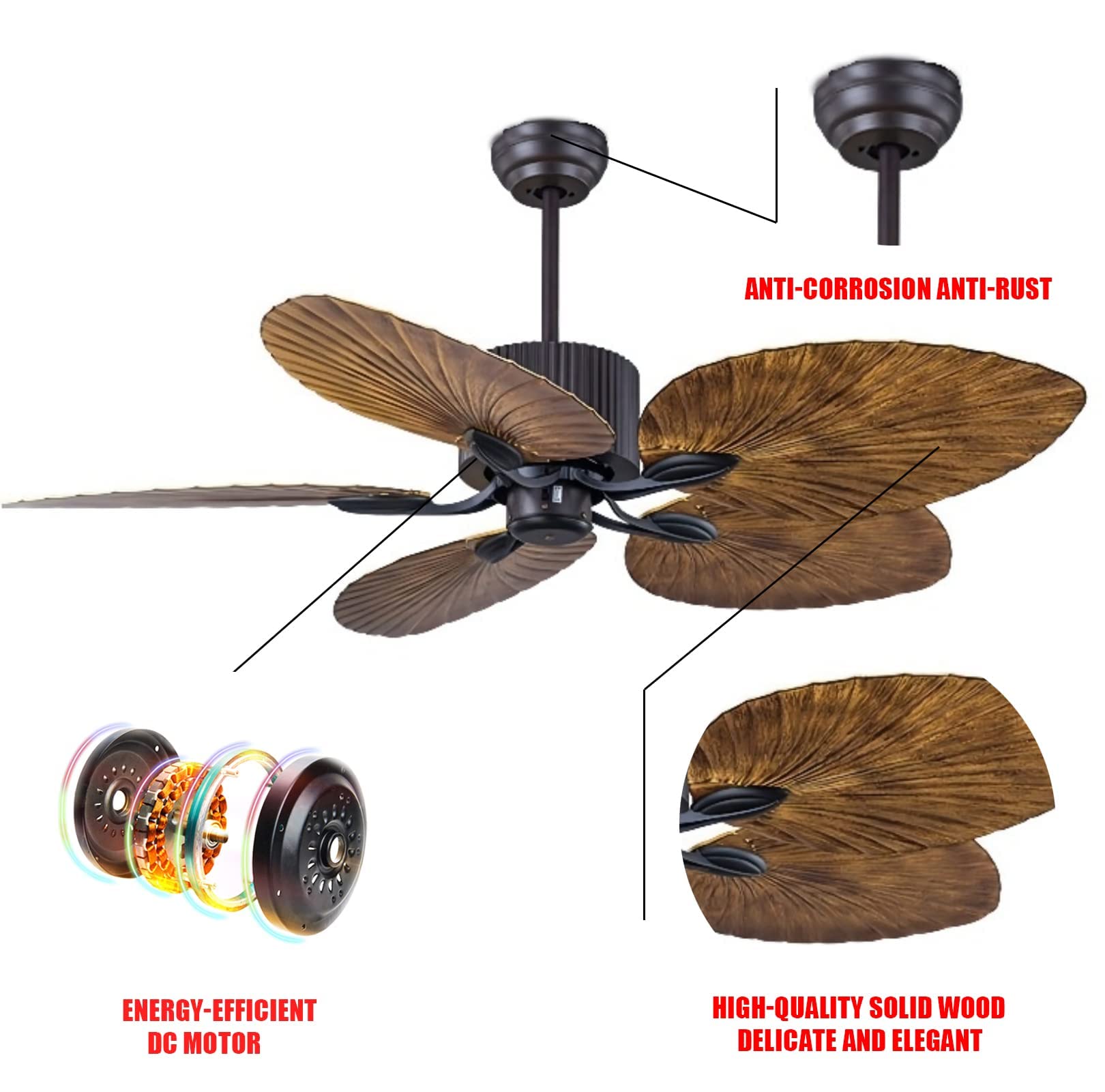 52''Large blade ceiling fan by USOR - Australian Chandelier Store