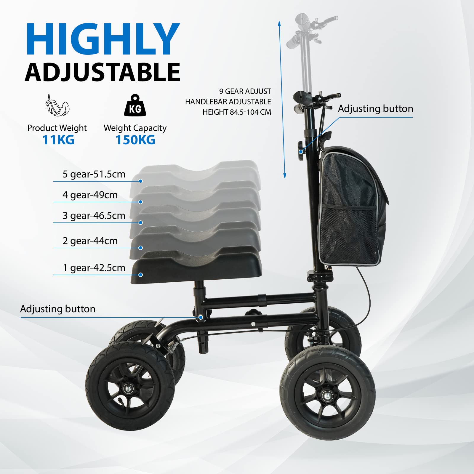 Foldable Knee Scooter Walker