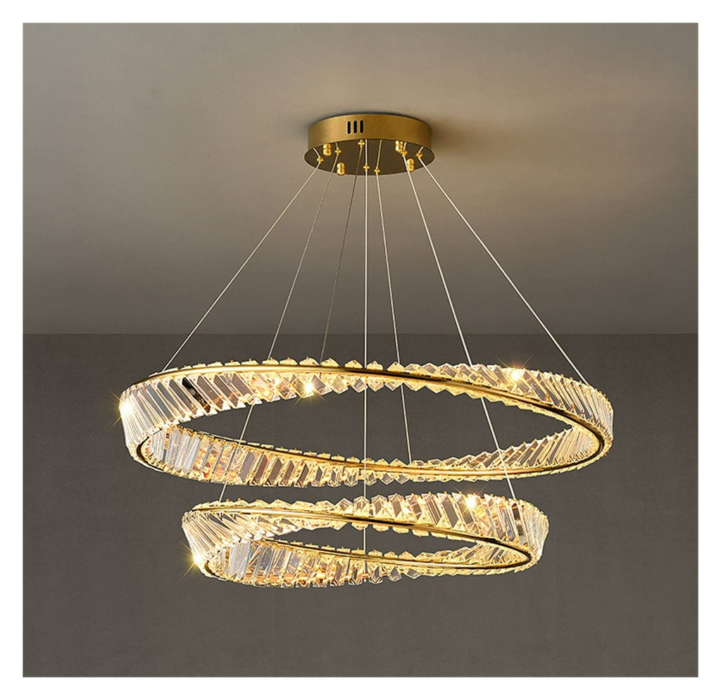 60&80cm Ring Crystal Chandeliers 3 Colors With Remote